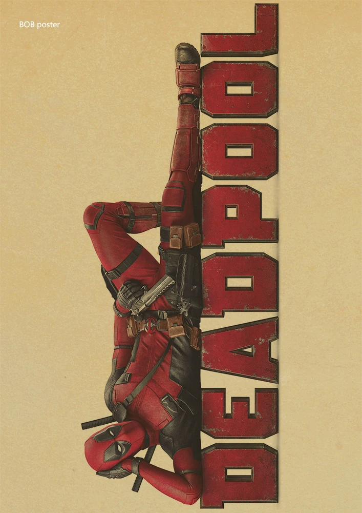 Винтаж Плакат marvel Дэдпул плакат настенные наклейки для детских комнат pegatinas де pared де Супергерои наклейки с супергероями