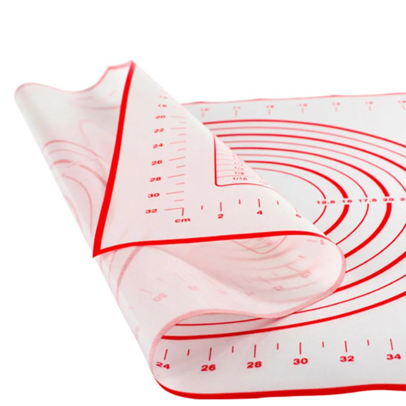 Red 40x60cm Антипригарные силиконовые коврики для выпечки из стекловолокна вкладыши коврик для раскатки теста резка теста для пиццы помадка торт кондитерские инструменты - Цвет: Red 40x60cm