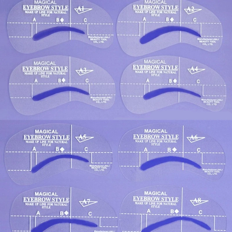 8 шт. модели стилей трафареты для бровей кисти макияжа глаз тени Шаблон трафарет
