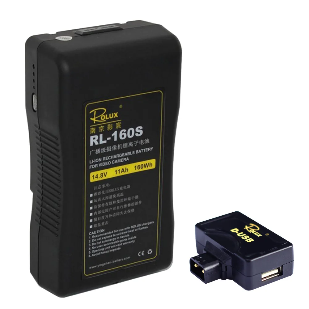 Rolux RL 160S 160Wh S0ny V mount литий ионный аккумулятор для DV камеры светодиодный