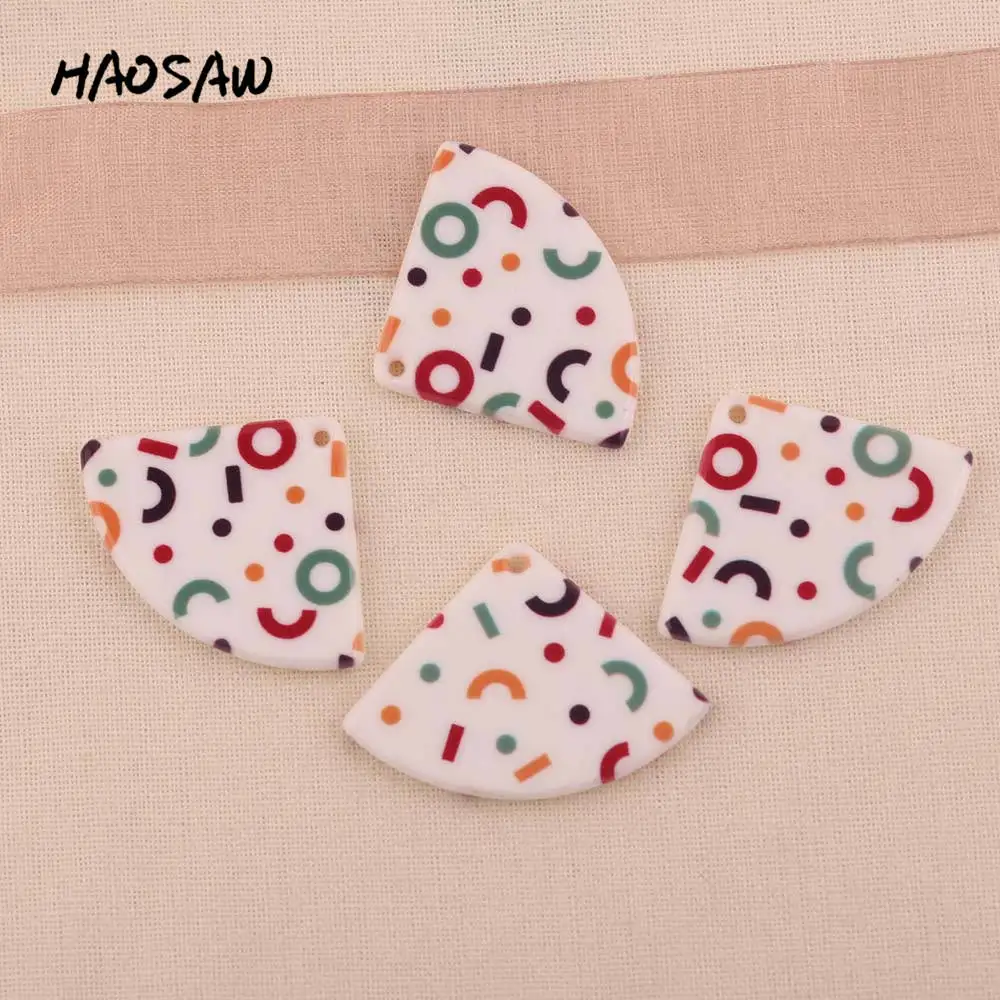 HAOSAW 40*29 мм 6 шт./лот дизайн вентилятора/секторные бусины ювелирные