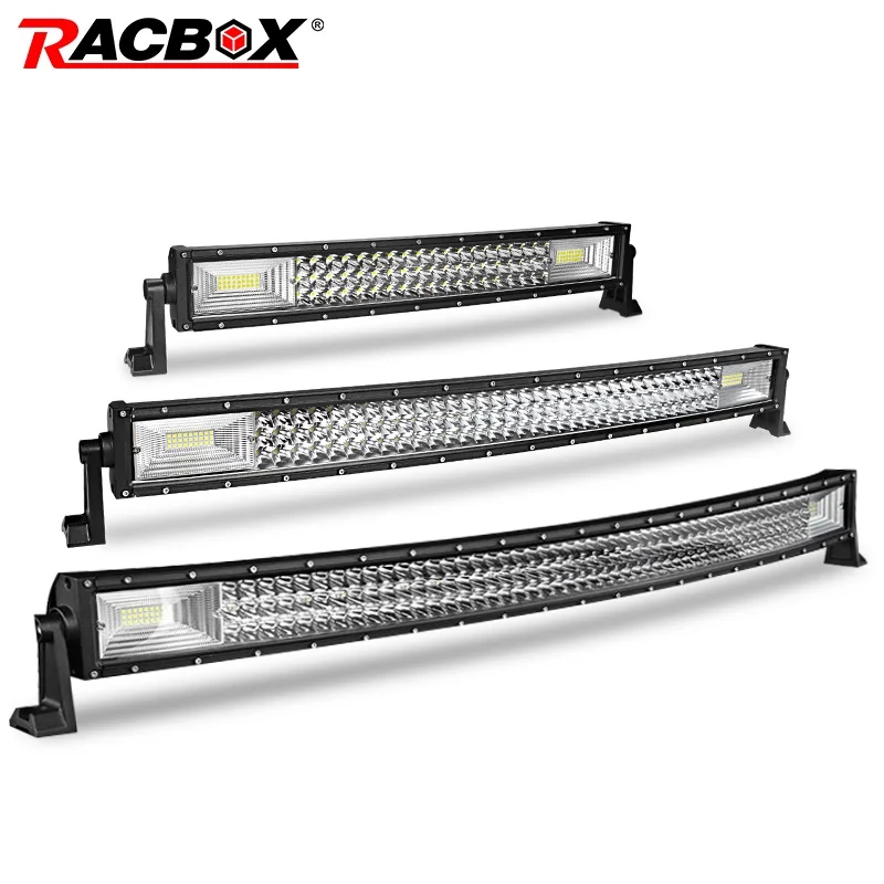 Изогнутый СВЕТОДИОДНЫЙ светильник RACBOX 22 32 42 дюйма трехрядный точечный