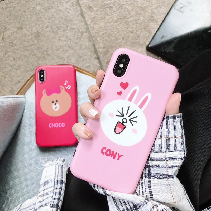 Модные чехлы для телефонов с милыми животными iphone 6 7 8 Plus X XS XR XSMAX Мультяшные пары
