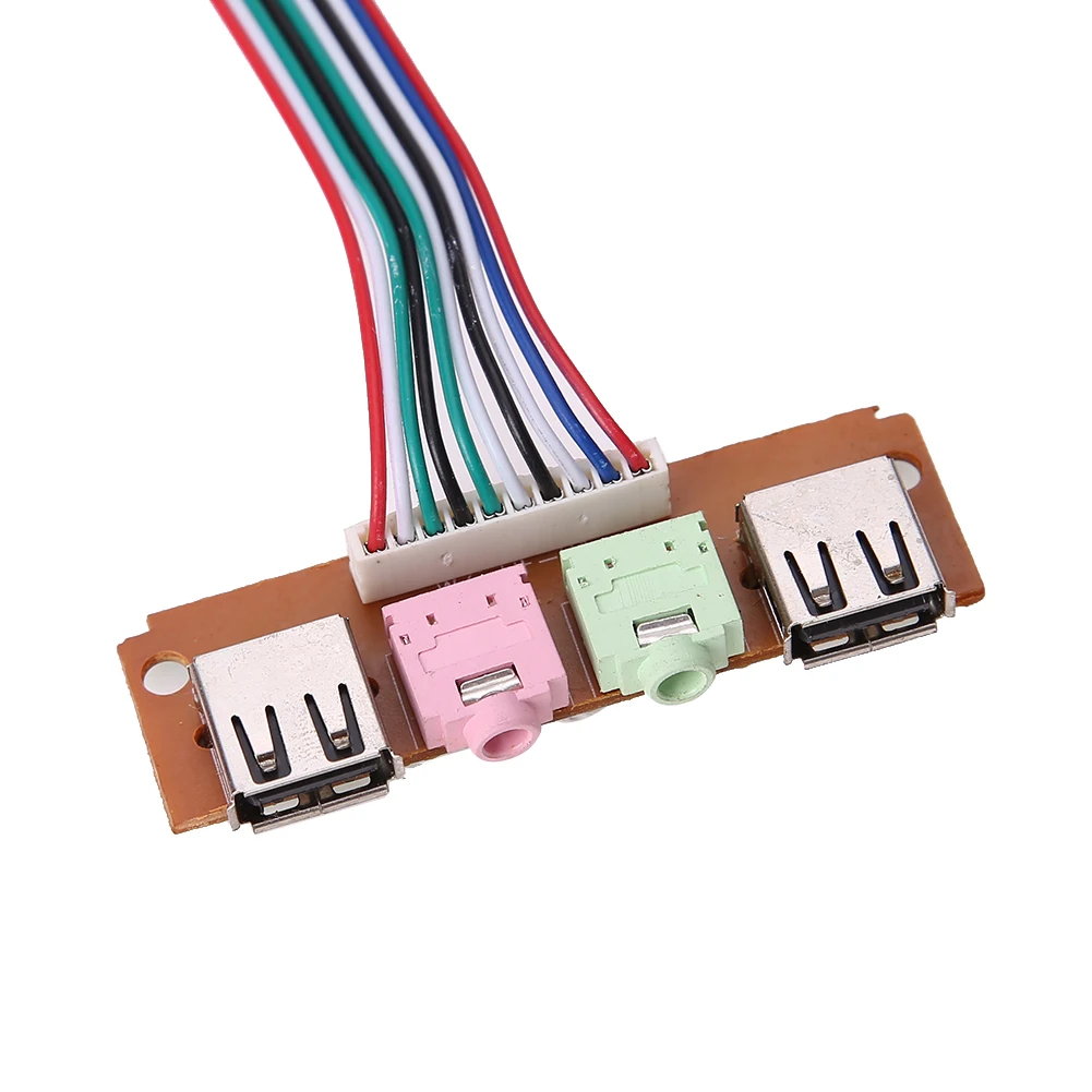 Чехол для ПК с передней панелью аудиоразъемом USB и кабелем наушников 2 портами 3 5