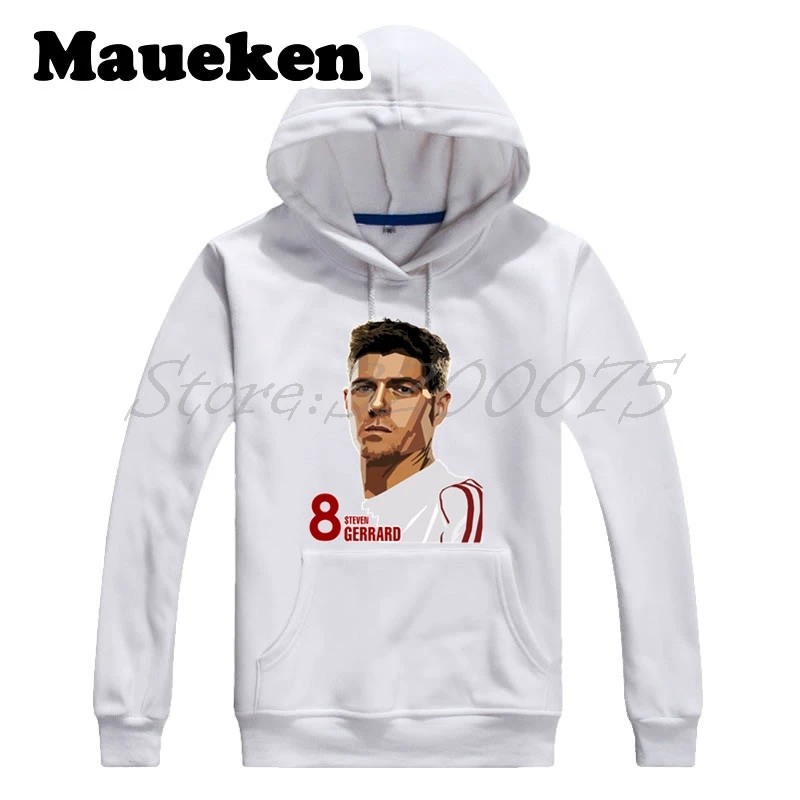 Мужские толстовки с капюшоном Steven Gerrard Legend 8 Captain свитшоты толстые на шнуровке для
