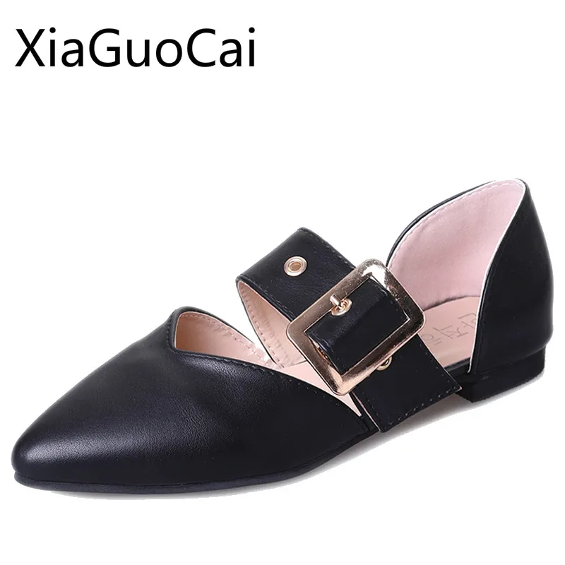 

Leather Pointed Toe Women Flat Shoes Spring and Summer 2019 Newest Pointed Casual Shoes Wild Flats