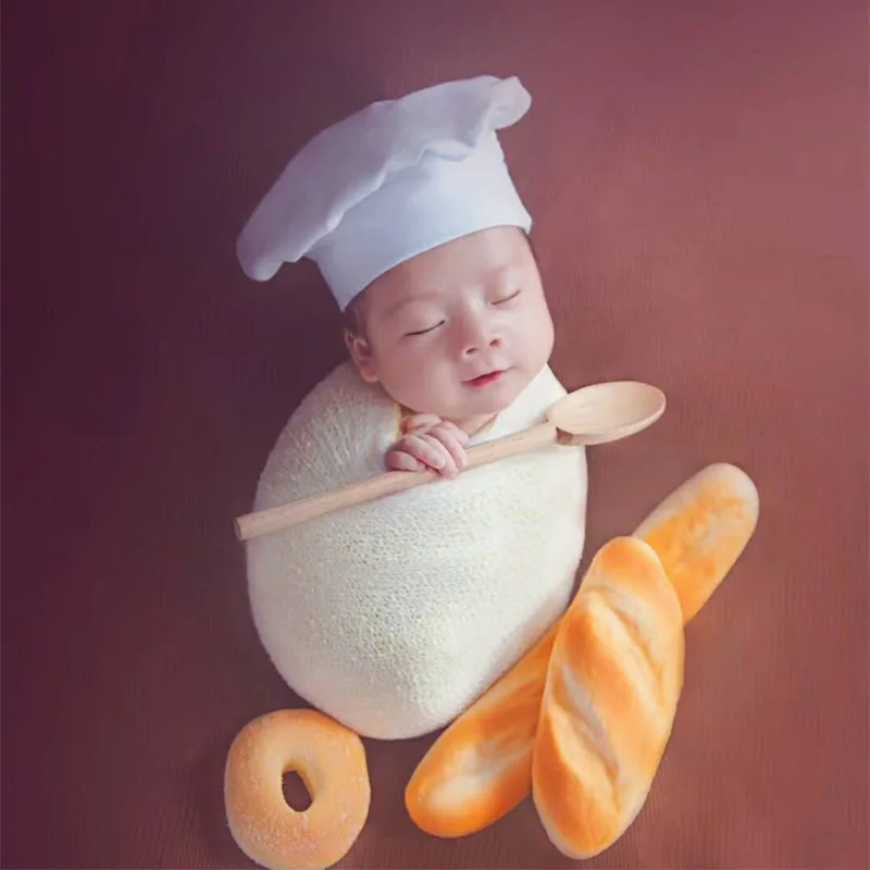 Newborn photography props baby photo shooting new born infant chef hat costume toddler picture girl boy fotografie accessories | Детская