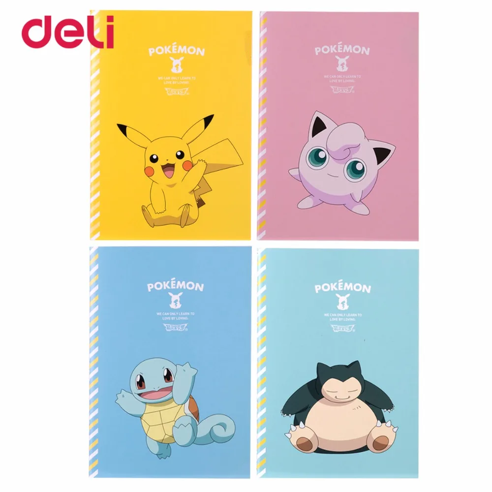 Deli pokemon сшитый переплет записная книжка бумажный Милый Пикачу четырехцветный