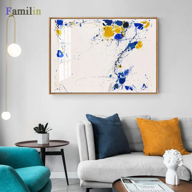 Художественная Абстрактная живопись акварельные настенные картины для гостиной