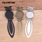 2 шт. три Цвет 20 мм Камея Сталь животных закладки в виде совы, круглые кабошоны принадлежности, ювелирные подвеска-заготовка