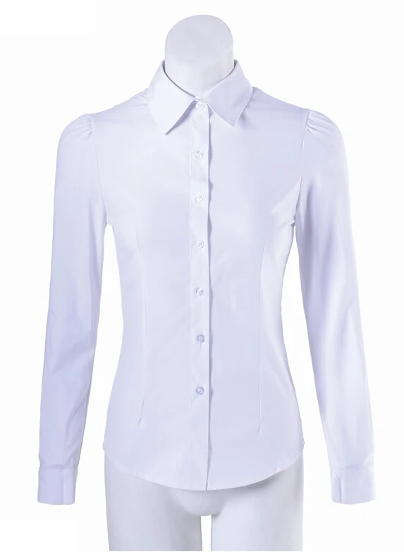 Women Formal Chiffon Blouses White 