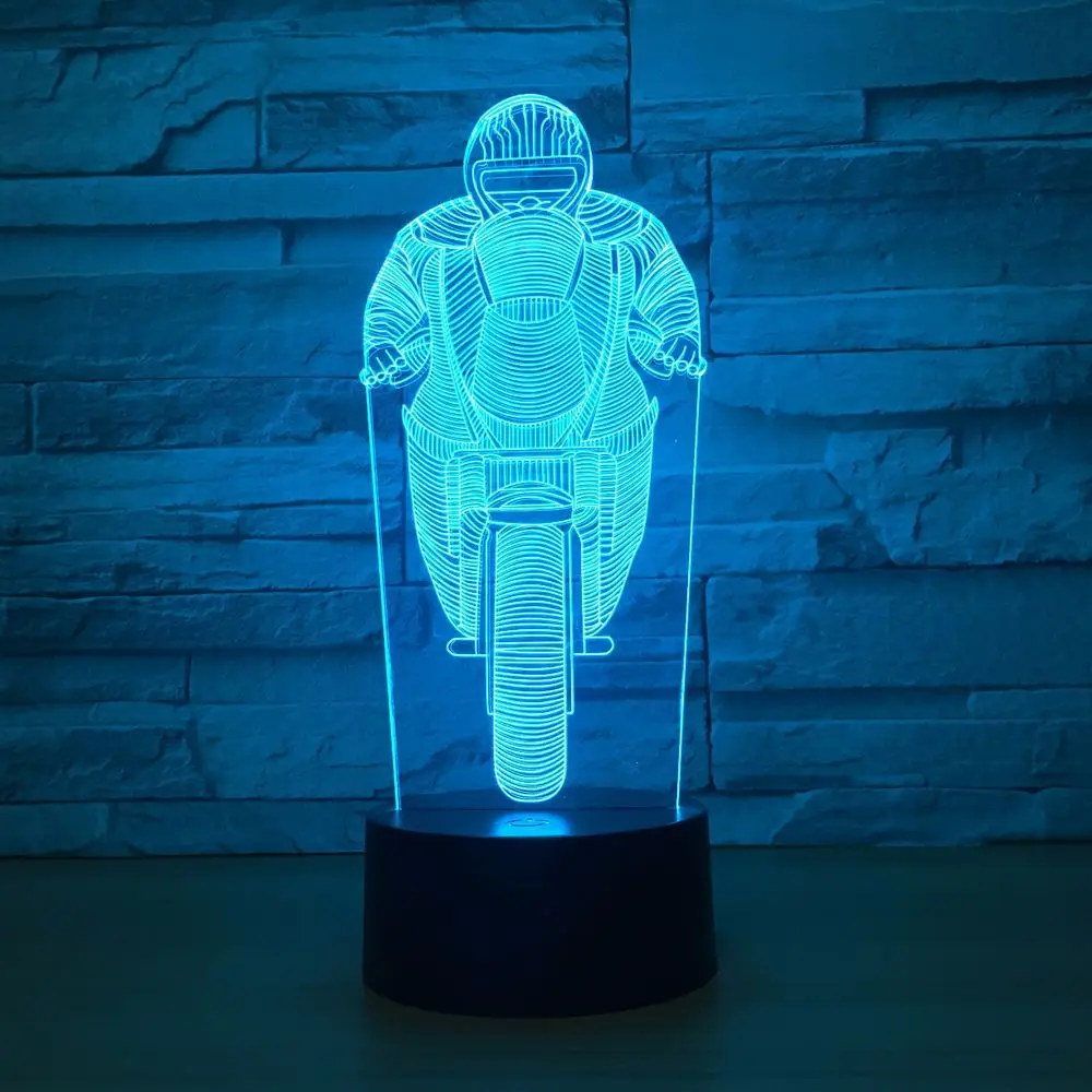 Мотоциклетная 3D лампа светодиодный прикроватный светильник для спальни