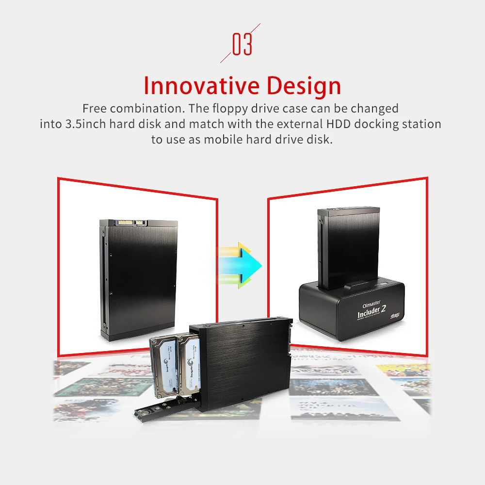 OImaster чехол для гибкого дисковода с двумя отсеками режимы RAID 2,5 дюйма SATA HDD алюминиевый сплав 2 2,5 дюйма SATA I/II/III