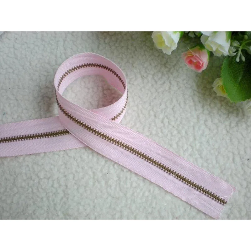 pink Meetee 3 ярдов металлическая молния бронзового цвета 3# размер DIY аксессуары ручной работы u-образный код стоппер ползунки для одежды сумочка Сумочка поставка кошелька - Цвет: pink