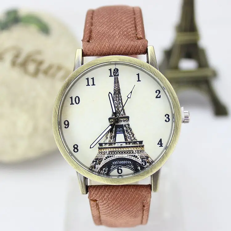 2015 стильный мужской кварцевые часы спортивные джинсовой ткани женщины одеваются