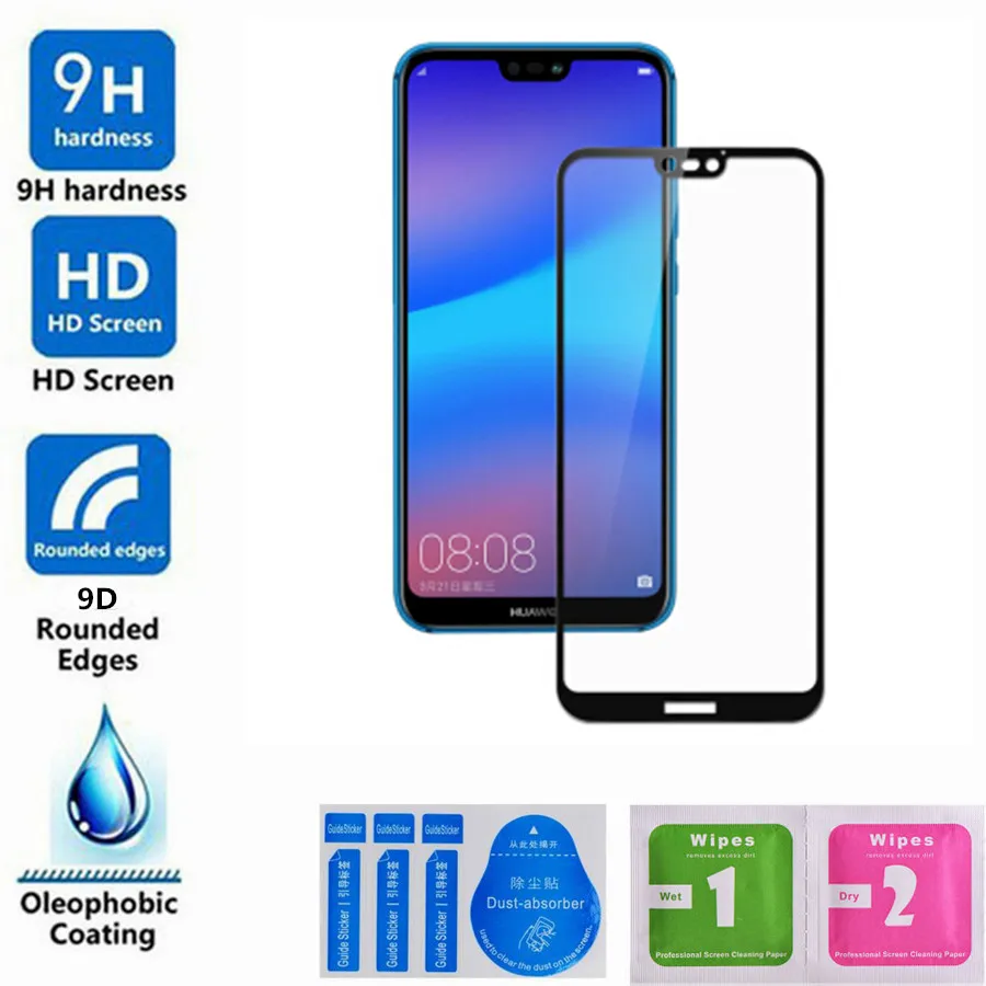 YEDAI 9D закаленное стекло для huawei P10 Lite Plus P20 Pro lite P30 чехол экрана полное покрытие |