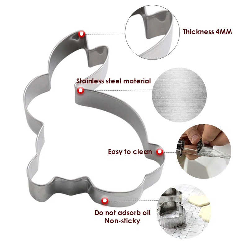 Cooking Tools Christmas Cookie Cutters Stainless Steel Cute Animal Shape Biscuit Molds DIY Fondant Pastry Decorating Cook | Дом и сад