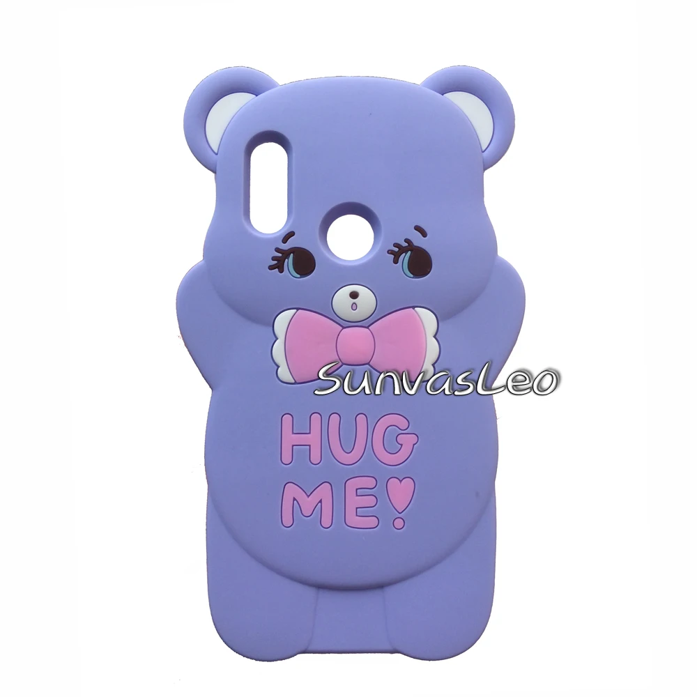 Purple Hug Bear Для huawei P Smart /Honor 10 Lite 3D мультяшный Мягкий силиконовый чехол на заднюю панель мобильного телефона защитная оболочка Fundas Coque - Цвет: Purple Hug Bear
