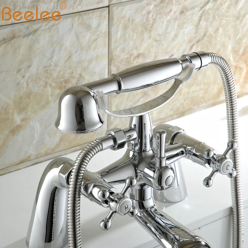 Beelee настенный кран для ванны с ручным душем латунный Clawfoot хромированный BL0220 |
