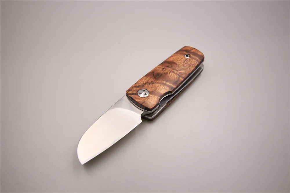 Карманный складной маленький нож с деревянной ручкой для ключей походный