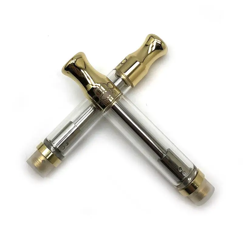 Картриджи CBD Vape ручка резервуар распылитель Pyrex стекло 0 5 мл 1 золотой бутон