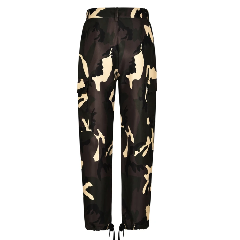 Romacci 4XL 5XL Plus Size Women Clothing Fashion Camouflage Print Long Pants High Waist Pockets Zip Casual Camo Trousers 2019 | Женская