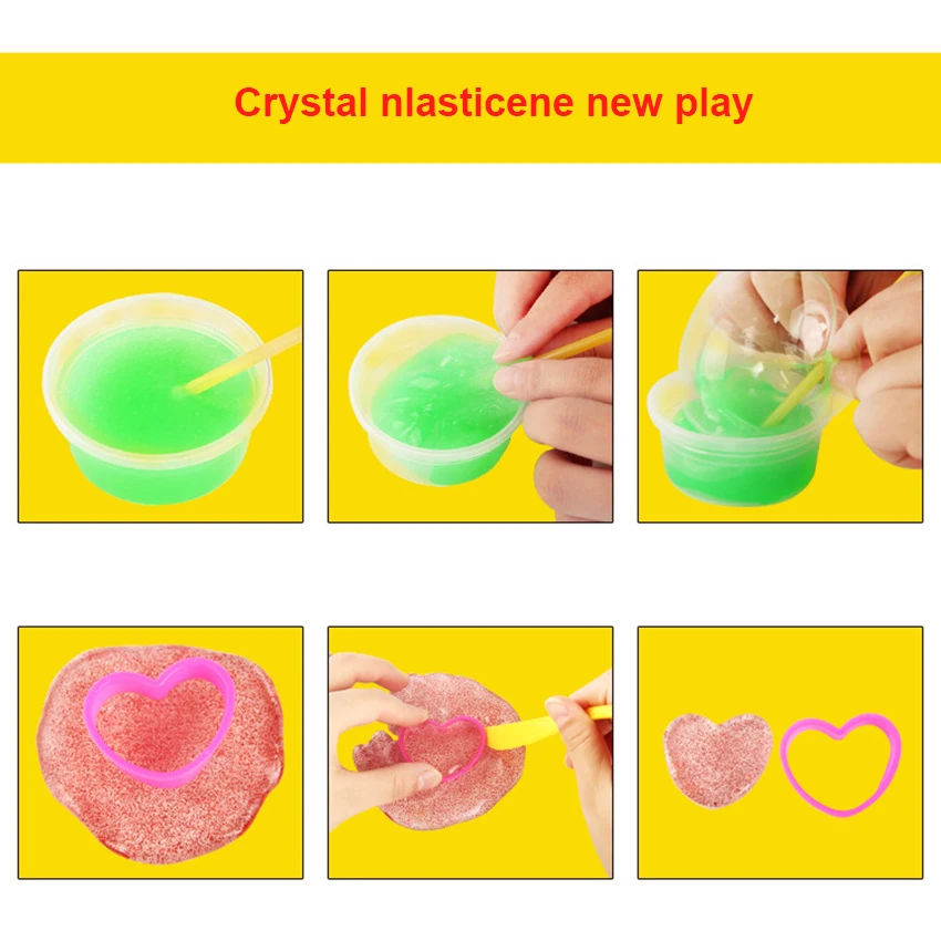 DIY Кристальный грязевой прозрачный слизистый контейнер ручная резинка шпатлевка