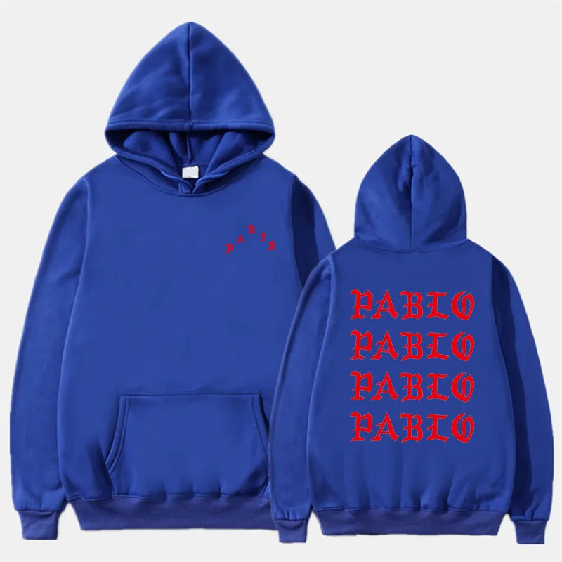 1 Royal blue I Feel Like Pablo с принтом красных букв, мужские толстовки, свитшоты в стиле хип-хоп, мужская и женская уличная одежда, флисовый пуловер, топы - Цвет: 1 Royal blue