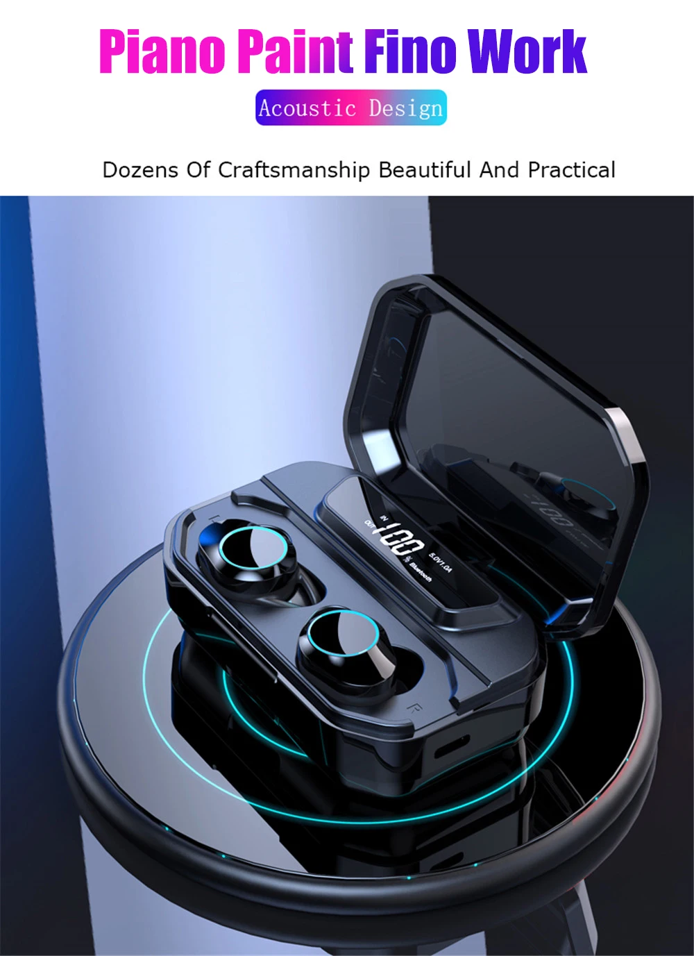 G02 TWS Bluetooth 5,0 6D стерео наушники беспроводные гарнитуры IPX7 Водонепроницаемая гарнитура 3300 мАч светодиодный дисплей Smart power Bank телефон