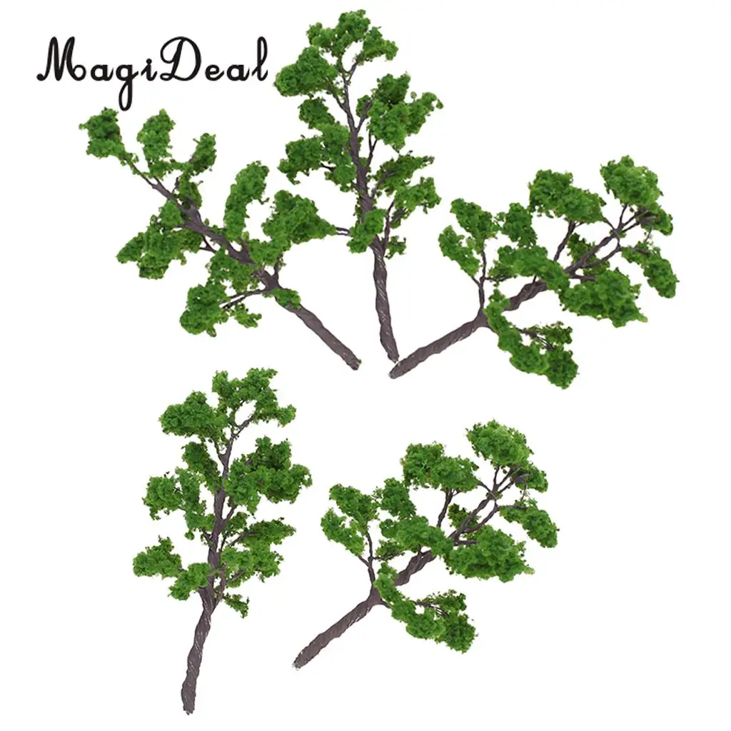 Модель рельса MagiDeal зеленое дерево для уличной рельсовой дороги парка сада 1/75