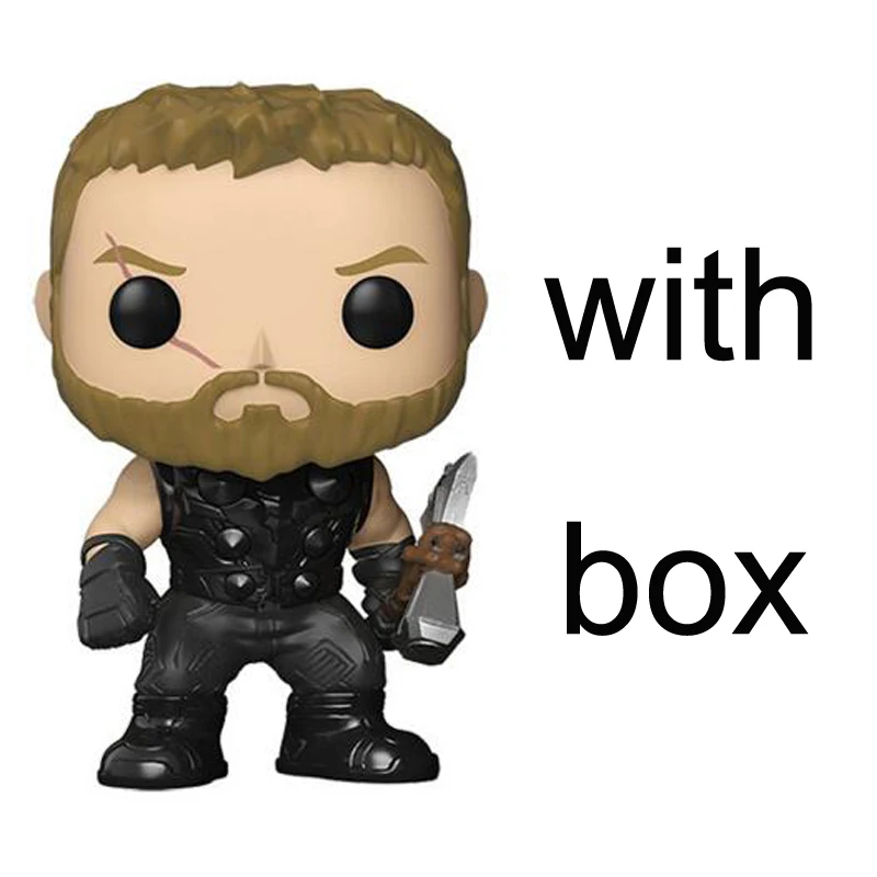 with retail box Мстители Marvel: Бесконечная война танос Железный человек Человек-паук Тор Капитан Американский Веном Халк Черная пантера фигурка виниловая модель игрушки - Цвет: with retail box