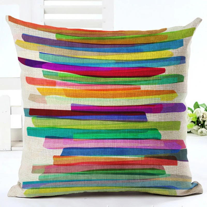 Новый Дизайн Мода Стиль Красочные Полосы Throw Подушка Обложка Home Decor Печатных