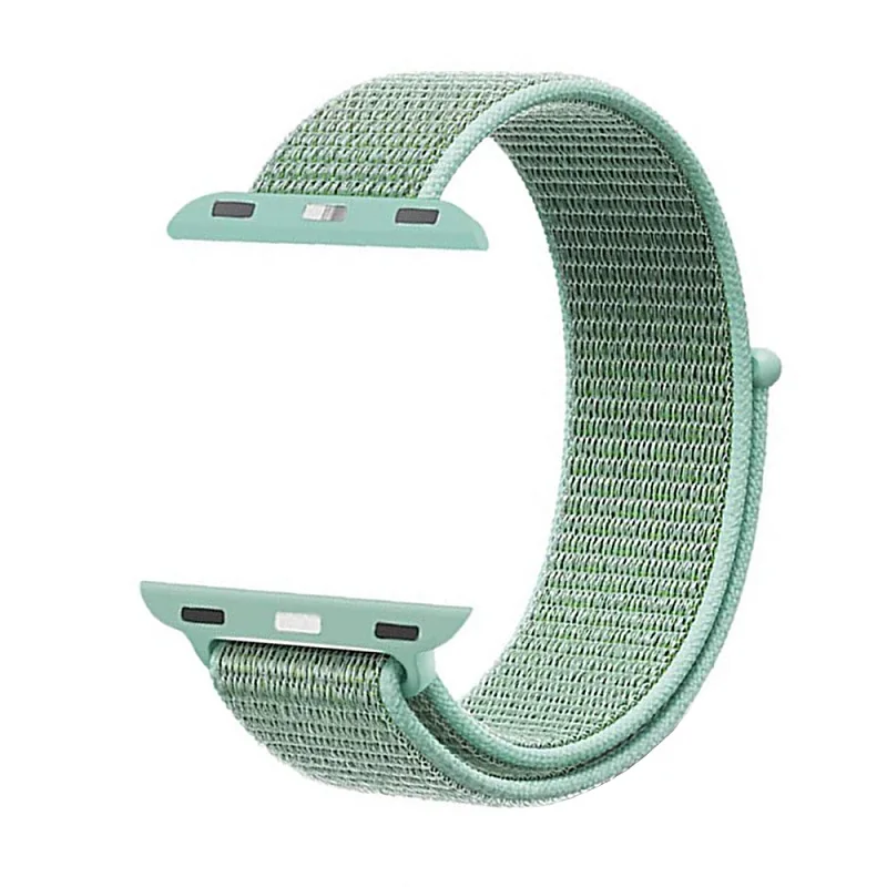 Marine Green Ремешок для Apple Watch, 38 мм, 42 мм, легкая регулировка, нейлоновый ремешок на липучке для браслетов Apple Watch, ремешок 4, 5, 40 мм, 44 мм - Цвет ремешка: Marine Green