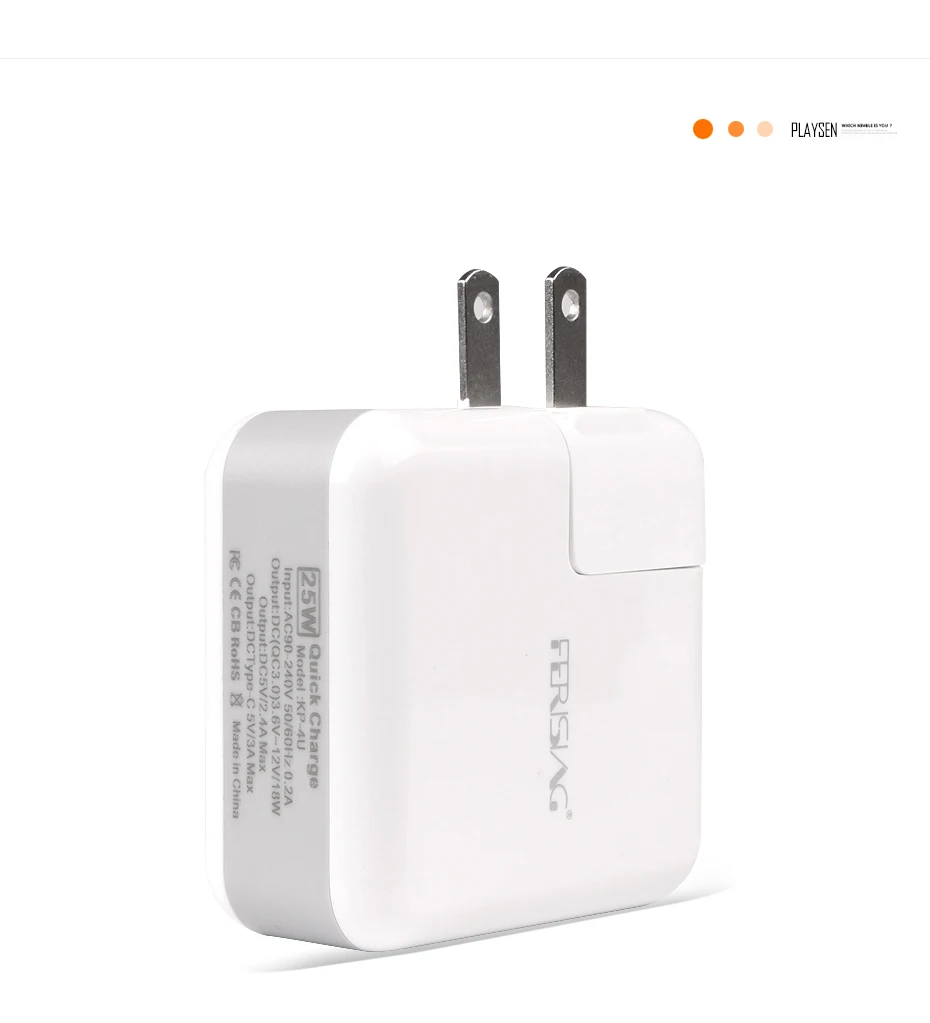 FERISING универсальное 25 Вт быстрое зарядное устройство Quick Charge 3,0 USB дорожное настенное зарядное устройство адаптер портативное зарядное устройство с европейской вилкой с type C домашнее зарядное устройство
