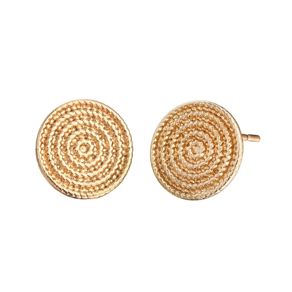 Chereda Coiled up Rope Round Stud Earrings Silver Gold Color Fashion Women Men Simple Shape Earing Fine Accessories | Украшения и
