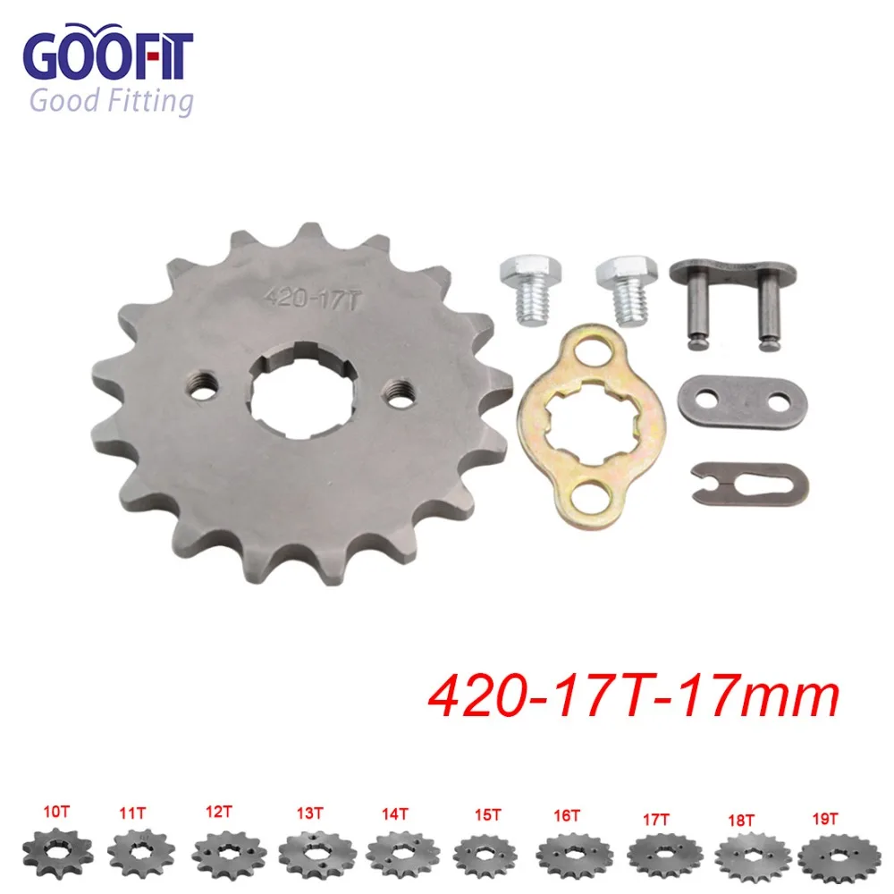 GOOFIT 420 10-19 зуб 17 мм ID двигатель передние звездочки для 50cc 70cc 90cc 110cc скутер мотоцикл велосипед ATV Quad Go Kart мопед