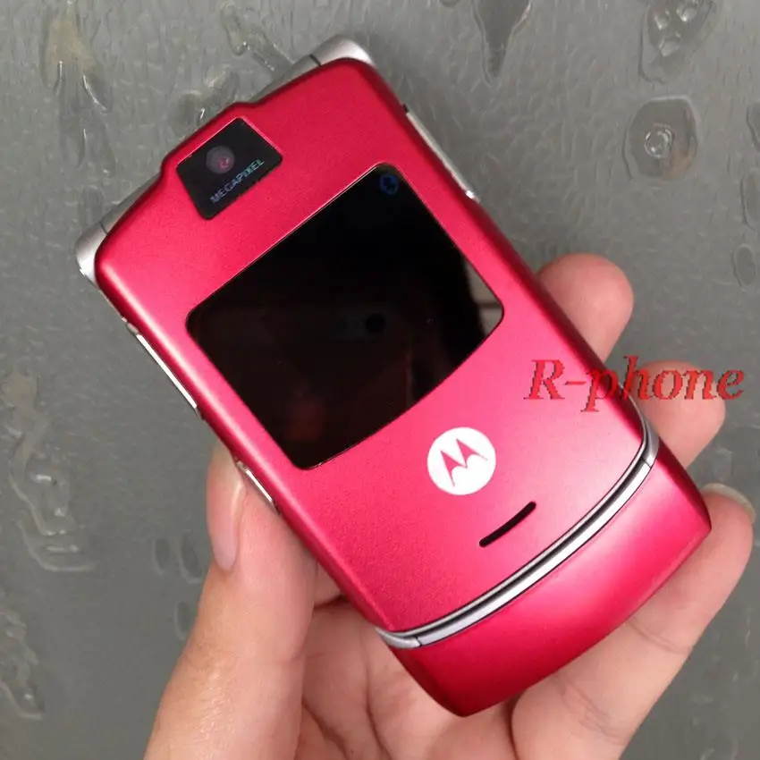 V3 2G GSM разблокированный оригинальный RAZR мобильный телефон Gold & Gift один год
