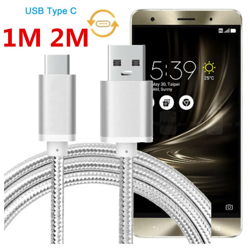 Кабель Type C для Asus Zenfone 3 ZE520KL ZE552KL Deluxe ZS550KL ZS570KL Zoom ZE553KL кабель зарядки телефона 1 м 2