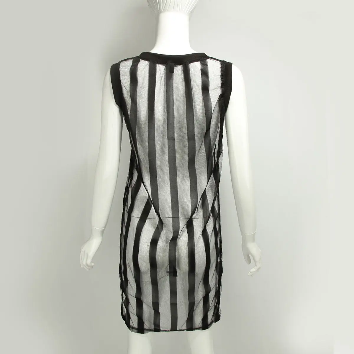 Для Женщин Длинный топ на бретелях летнее Сетчатое платье без рукавов вечерние в