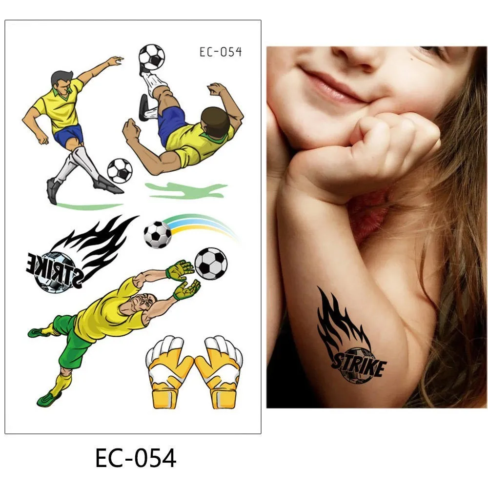 EC-054 Glaryyears/1 шт., горячая Распродажа, детская Временная тату-наклейка для футбола, цветные поддельные тату, флеш-тату, водонепроницаемые, маленькие, боди-арт для детей - Цвет: EC-054
