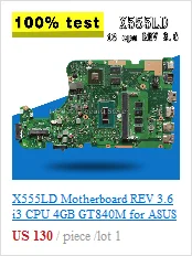 K52JR 512 М REV2.0 материнская плата для ноутбука ASUS A52J X52J K52J K52JR K52JE K52JC K52JU K52JB для тестирования системной ОК