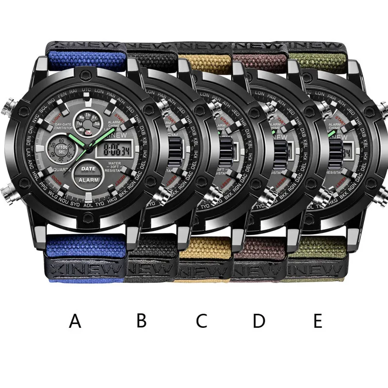 Бренд класса люкс новинка 2019 модные повседневные мужские часы военные кожаный
