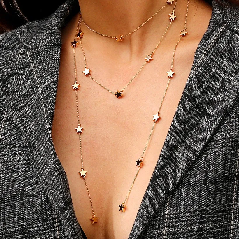 Новинка 2019 ювелирное изделие богемная Золотая Звезда серебряного цвета элемент