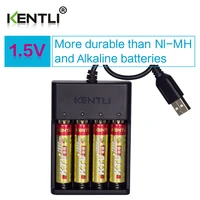4pcs kentli 1 5v aa pk5 2800mwh rechargeable lithium li ion batteries battery 4 slots lithium quick aa charger