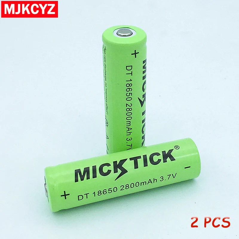 2 шт. В 2800 в 18650 3 7 мАч MICKTICK батарея литий ионный перезаряжаемые большой ёмкость