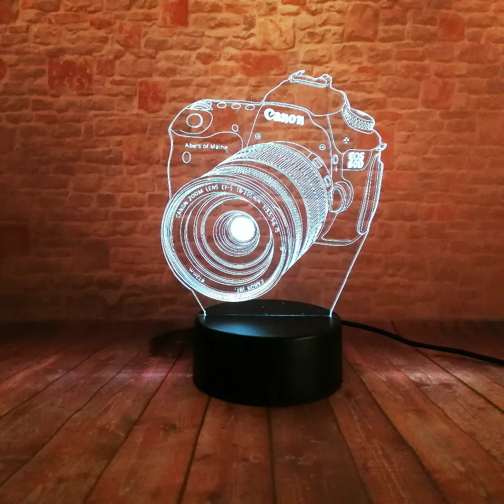 Новый 3D камера Сенсорный пульт LED 7 цветов Изменение ночник Иллюзия ребенок дети