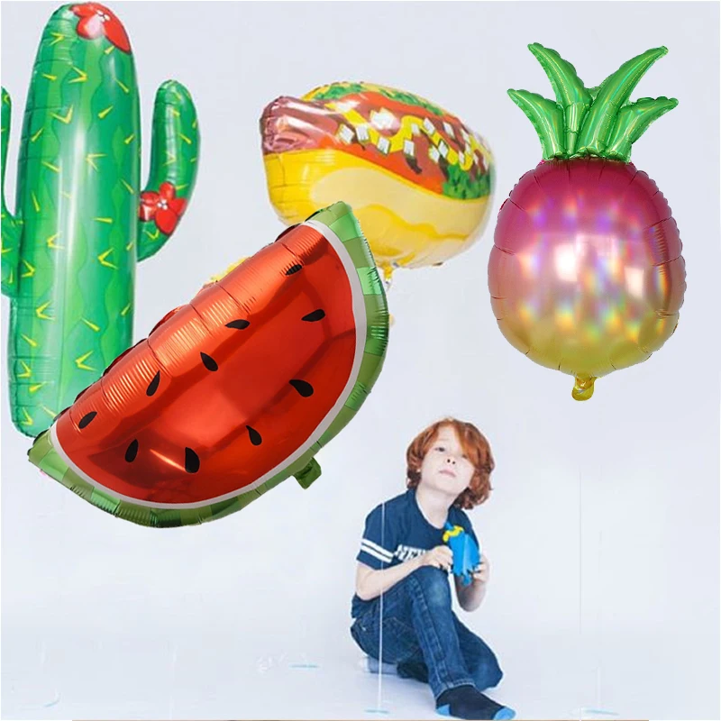 Фрукт арбуз ананас Фольга воздушный шар С КАКТУСОМ и фламинго на день рождения