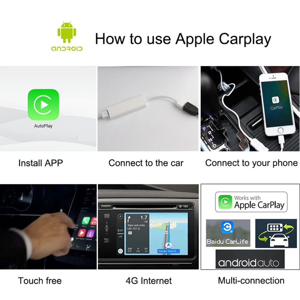 Смарт ключ Apple CarPlay подключи и работай USB для Android навигационной системы с авто|GPS