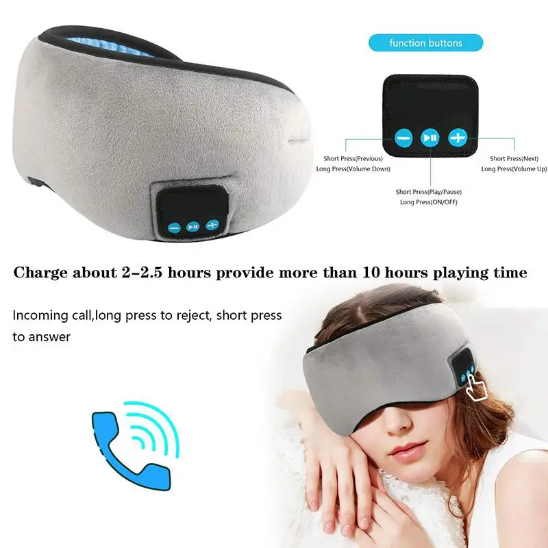 Наушники для сна маска для сна с Bluetooth Беспроводная маска для сна для глаз наушники для путешествий тени для глаз со встроенными динамиками микрофон громкой связи d25