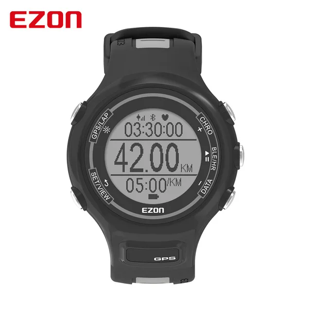 EZON gps спортивные часы водонепроницаемые Смарт Bluetooth оптический датчик пульсометр цифровые часы мужские часы saat Relogio Masculino - Цвет: Серый